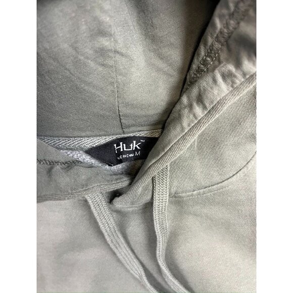 Huk Mens Logo Hoodie Green Moss Size M New w/Tags - Picture 3 of 6